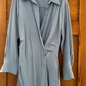 & other stories blue wrap dress
